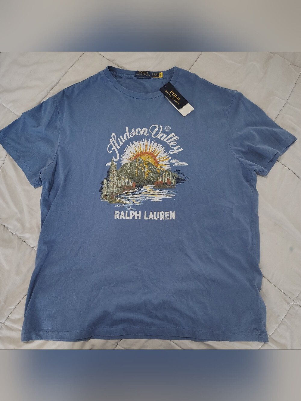 Polo Ralph Lauren Blue Hudson Valley Graphic Short-Sleeve Tee Size XL NWT